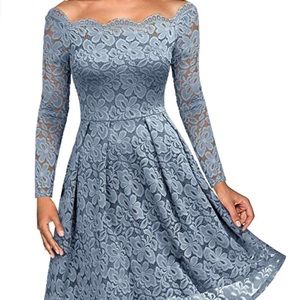 MISSMAY Vintage Floral Lace Long Sleeve Dress